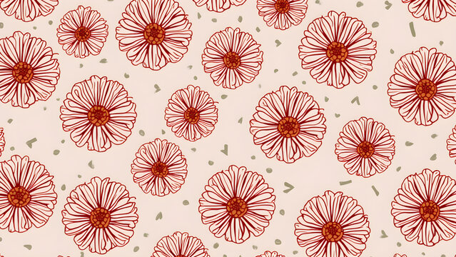 Seamless Pattern Begonia Flower