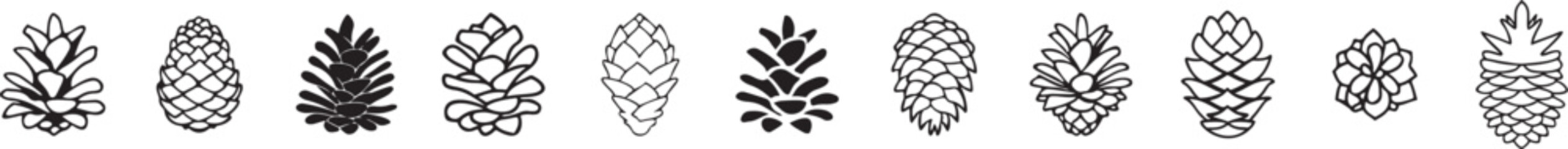 Pinecone Illustrations: Perfect for Winter, Christmas, and Woodland Themed Graphics.