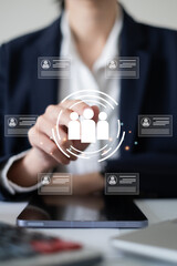 Human resource HR management recruitment connection global job career business corporate concept