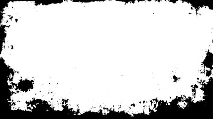 Distressed Grunge Rectangle Frame with Chipped Edges and Blank Center