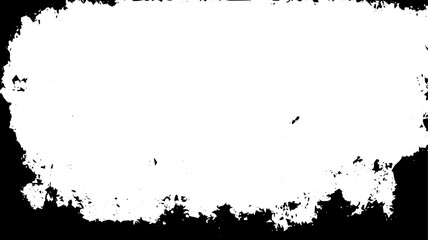 Distressed Grunge Ink Frame with Grungy Border and Black Texture on White Background