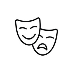 Classic duality theater mask fusion icon vector illustration