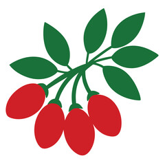 Flat goji berries icon isolated on white background
