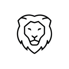 Sharp gold line minimalist lion logo icon vector illustration
