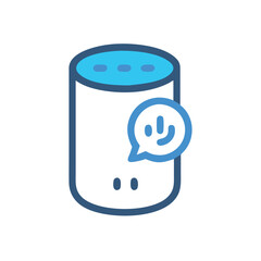 Smart assistant voice command bubble icon vector illustration