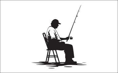 Obraz premium silhouette of a man fishing