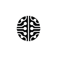 Neural implant with cyberpunk aesthetic icon vector illustration