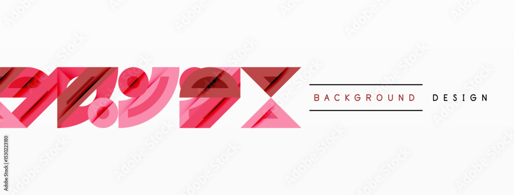 Poster Abstract pink design features layered text elements. Minimalist style with white background, simple typography. Modern aesthetic.