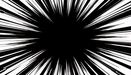 Radial Speed Lines Black and White Motion Blur