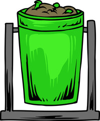 Full Yellow Public Bin