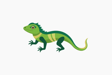 green lizard isolated on white