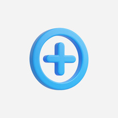 Fototapeta premium 3d Realistic Add icon vector Illustration