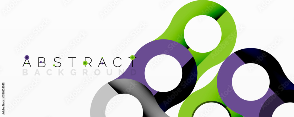 Poster modern vector design. circles overlap creating vibrant, colorful shapes. minimalist style, clean lin