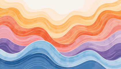 Wavy Sunset Gradient Background
