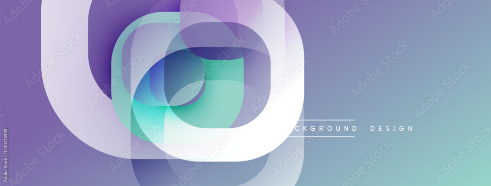 Aufkleber Abstract swirling shapes, purple teal hues. Gradient background creates dynamic visual effect. Modern design element.