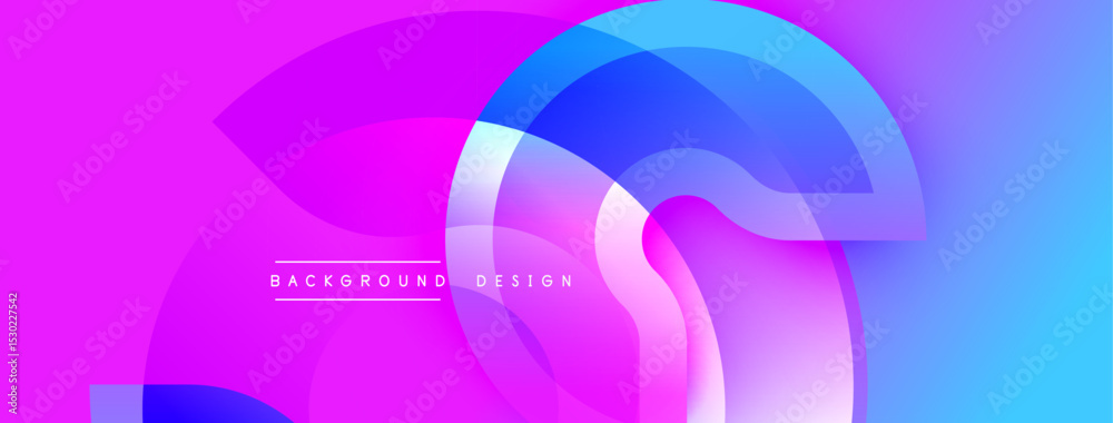 Aufkleber Abstract background features vibrant pink, blue hues. Overlapping shapes create dynamic visual effect. Text reads background design.
