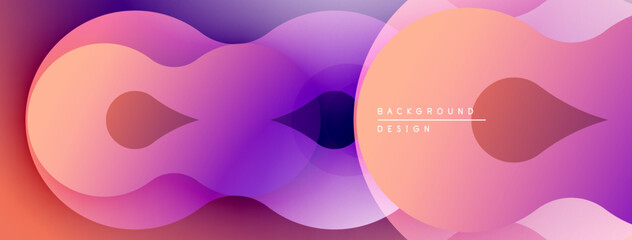 Abstract flowing shapes, vibrant colors blend. Gradient design creates modern visual experience. Smooth curves suggest movement, depth.