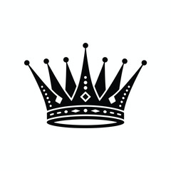 Elegant Black Crown with Ornate Details on a White Background