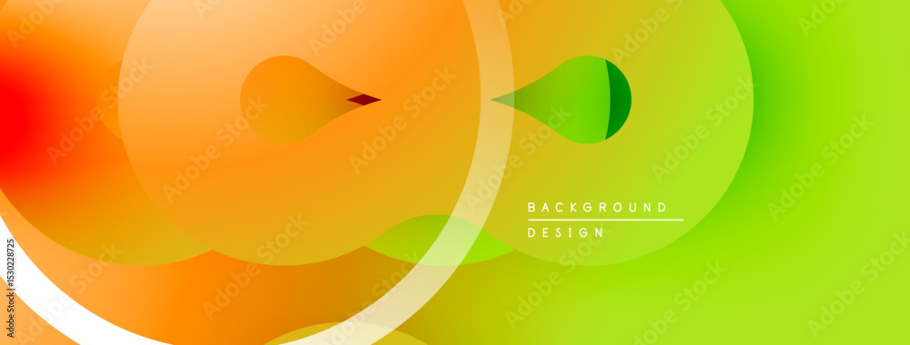 Leinwandbilder Abstract vibrant circles, gradients. Overlapping shapes create dynamic visual effect. Modern design elements present.