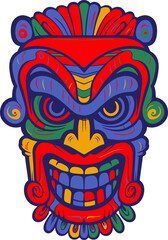 Colorful tiki mask illustration