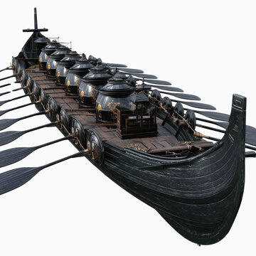 Ancient Roman Galley Ship, 3D Render,  Detailed