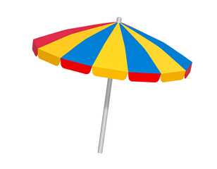 3d beach umbrella isolated on white or transparent png