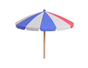 Obraz premium 3d beach umbrella isolated on white or transparent png