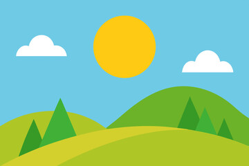 landscape with mountains and trees