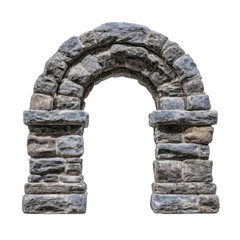 Ancient Stone Archway Isolated on White Background