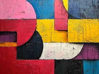 Naklejka premium Vibrant Abstract Painting on Wall