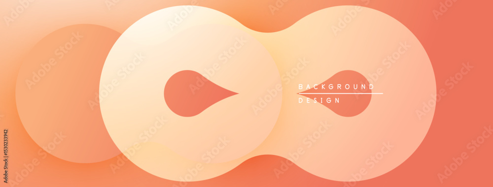 Poster Abstract shapes, peach tones create modern background. Minimalist design with soft gradients, elegant composition.