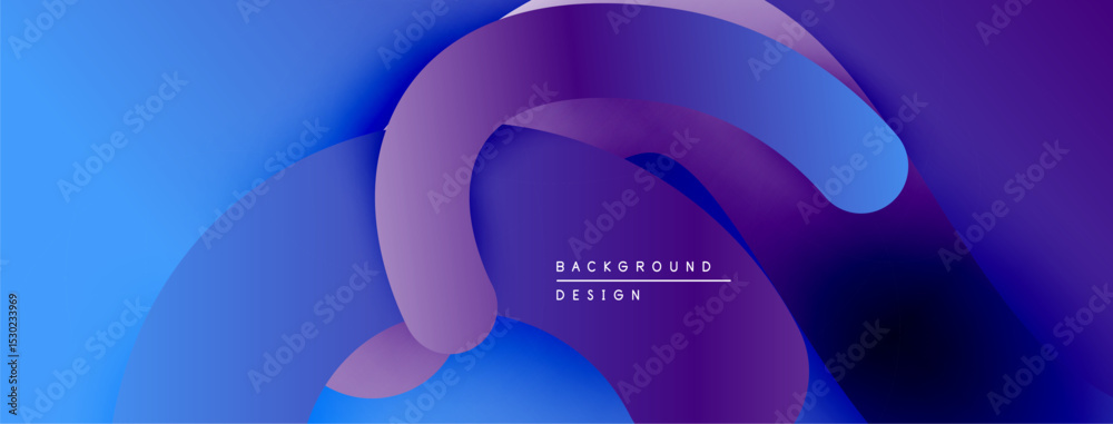 Aufkleber abstract fluid shapes, vibrant blue purple gradients. modern design element, smooth transitions, dyn