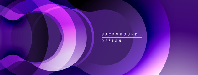 Abstract purple layers create flowing shapes. Gradient transitions offer depth, modern aesthetic. Minimalist design suitable backgrounds.
