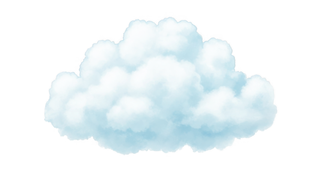 Fluffy Cloud Illustration Perfect for Weather Designs and Creative Projects PNG