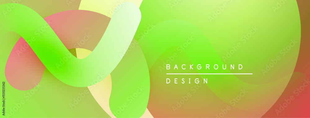 Aufkleber Abstract vibrant background. Overlapping shapes create dynamic visual effect. Soft gradients, modern design elements present.