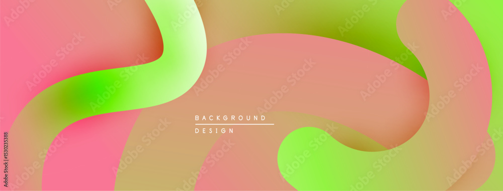 Aufkleber Abstract fluid shapes, vibrant colors blend. Soft gradients create dynamic background, modern design element.