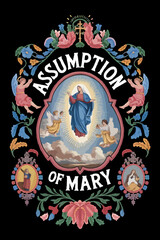 Assumption of Mary Vector EPS High-Quality Religious Illustration