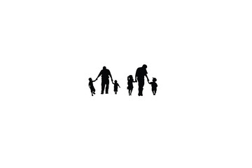 happy father and son vector illustration logo design image