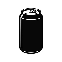 Black and White Illustration of a Soda or Beverage Can