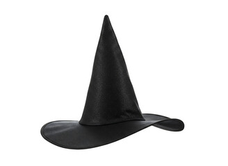 Black witch hat with gold design isolated on transparent background