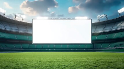 Blank jumbotron in a modern stadium.