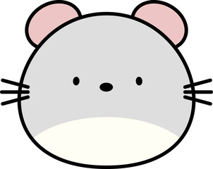Cute Animal Outlined Illustration Element