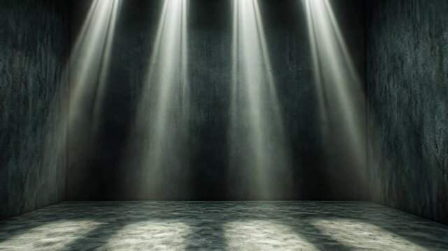 Concrete Room with Dramatic Lighting