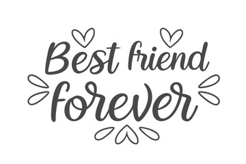 Elegant cursive handwritten best friend forever design
