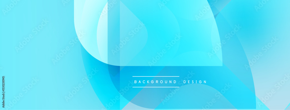 Aufkleber Abstract blue background. Smooth shapes overlap, creating dynamic visual effect. Modern design elements present.
