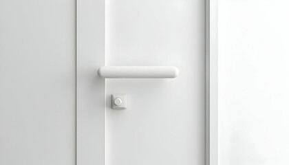 White Door with Handle Closeup in Modern Interior Design