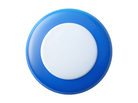 Circular Design Element: Blue and White Abstract Icon - Powered by Adobe