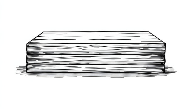Simplified black and white illustration of a stack of wooden planks, ideal for construction, carpentry, or outdoor projects.