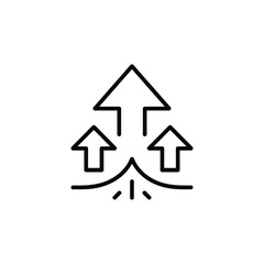 Three Arrows Pointing Upward Growth Progress and Positive Direction