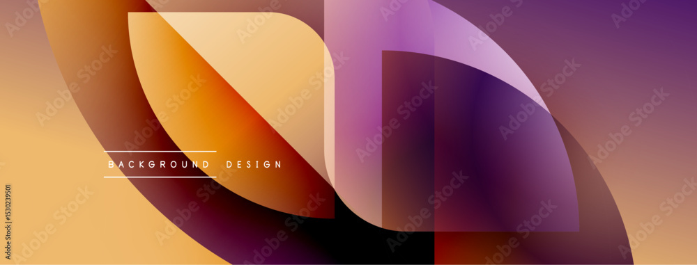 Poster Abstract fluid shapes overlap, creating warm orange, purple gradients. Modern design element for backgrounds, banners, presentations.